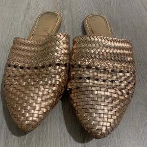 Rose Gold Sam Edelman Quilted Loafers